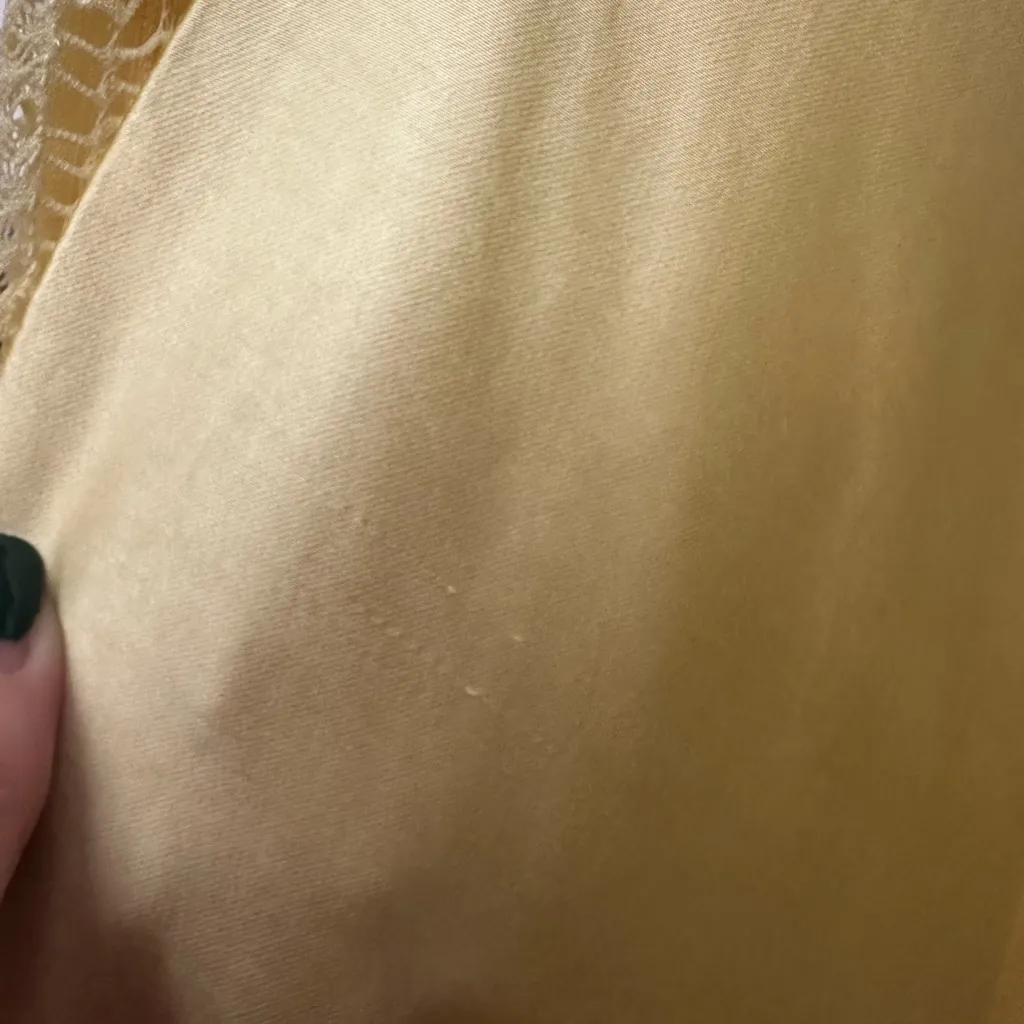 Petal And Pup Solstice Maxi Dress Size Large Yellow Satin Lace Party Event Flaw - Image 6