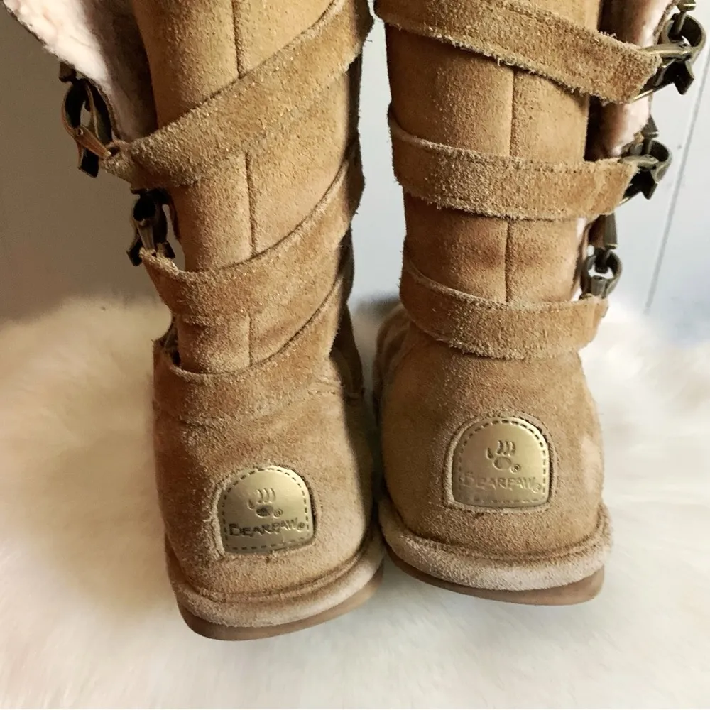 Bearpaw Brown Buckled Short Women's Winter Sherpa Boots 7 - Image 4