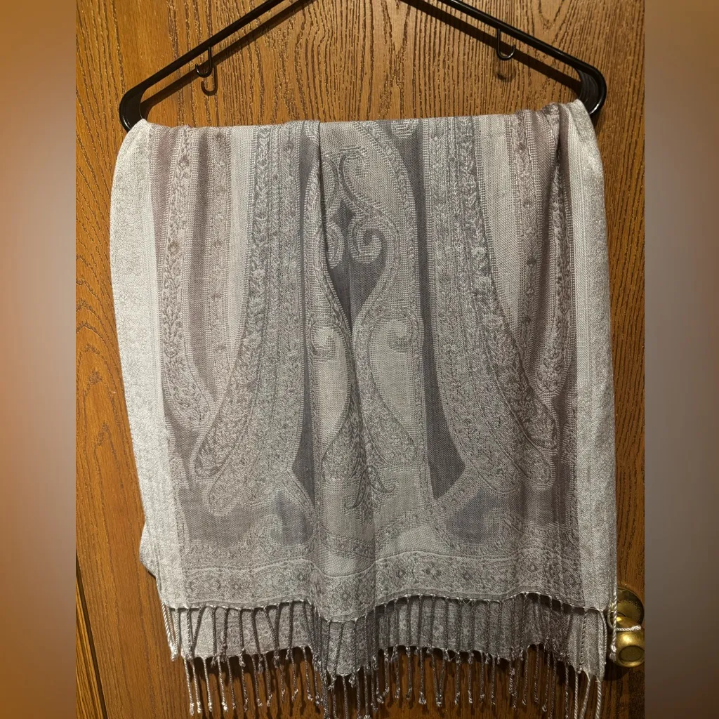 Charming Charlie Long Lightweight Paisley Boho Scarf Wrap w/ Fringe L81”X W22” - Image 10