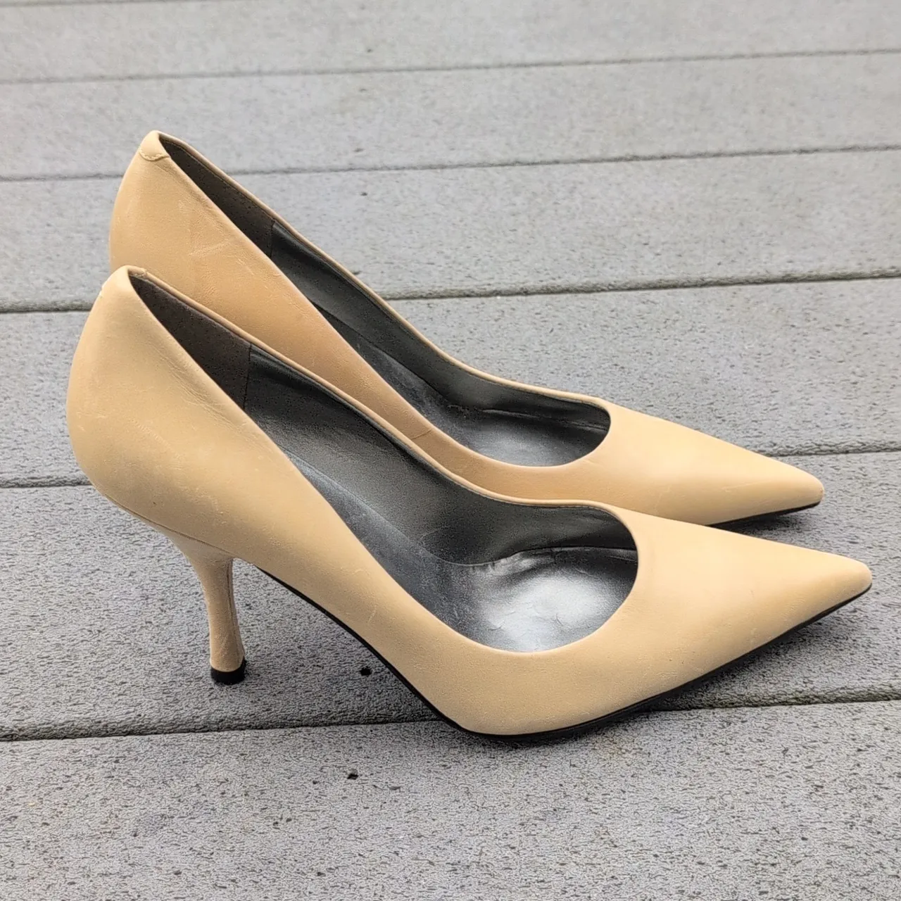 Marc Fisher Light Yellow Pumps | Marc Fisher Pointed Toe Heels - Image 3