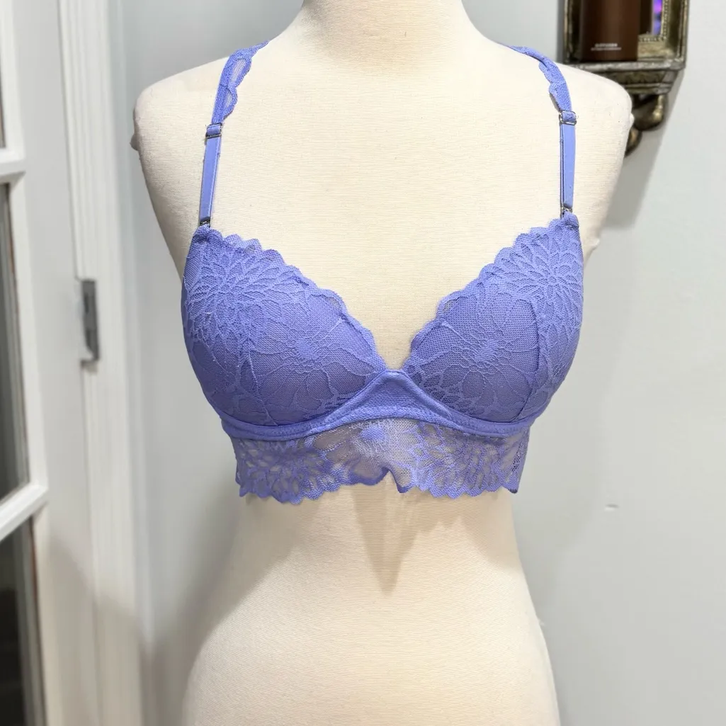 Victoria’s Secret PINK Lace Purple Push-Up Racerback Bralette - Image 7