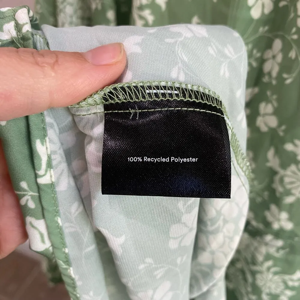 Summersalt Cinch Waist Caftan Green Floral Dress Size Large NWOT - Image 8