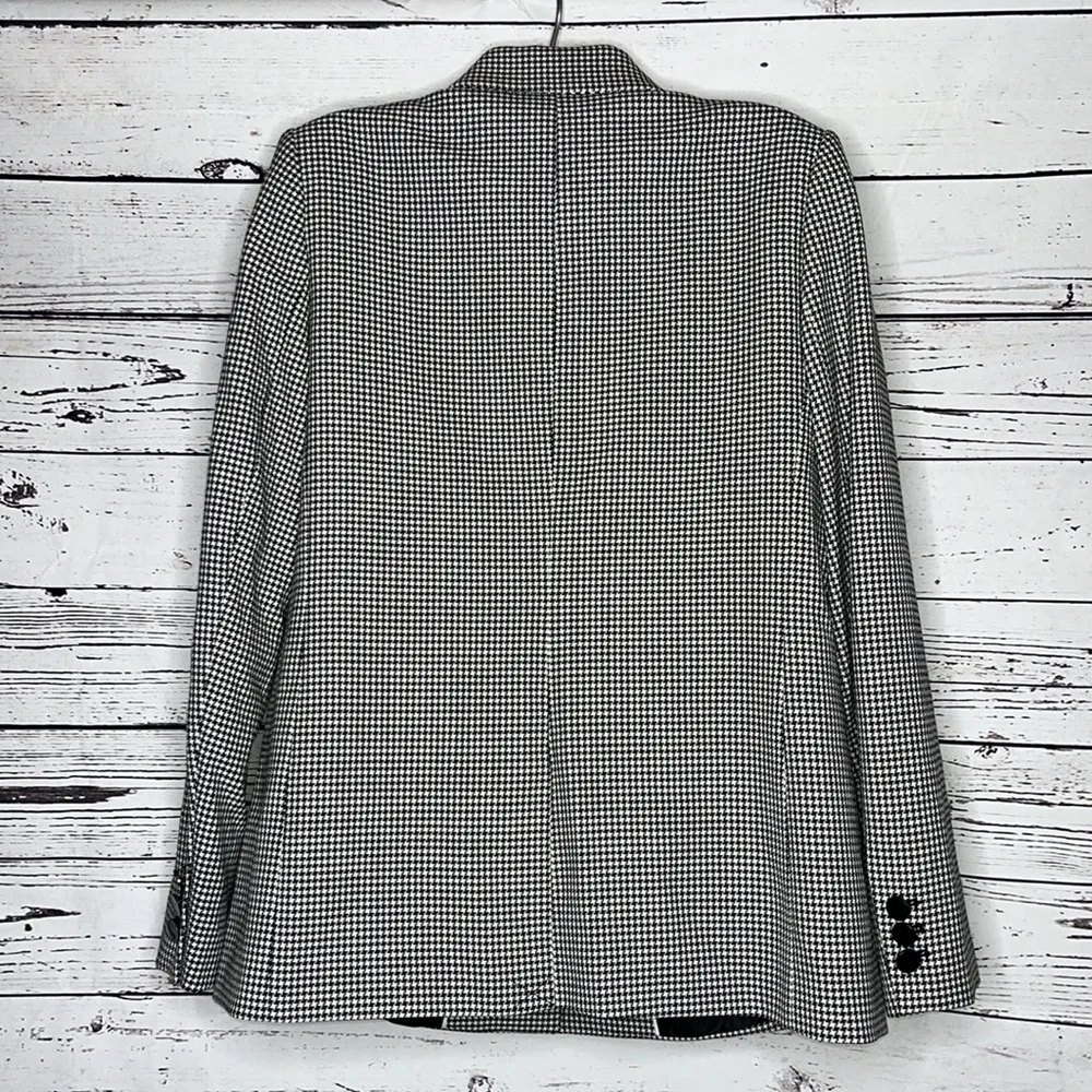 Karl Lagerfeld NWT Size 14 Black & White Houndstooth Print Blazer Jacket - Image 2