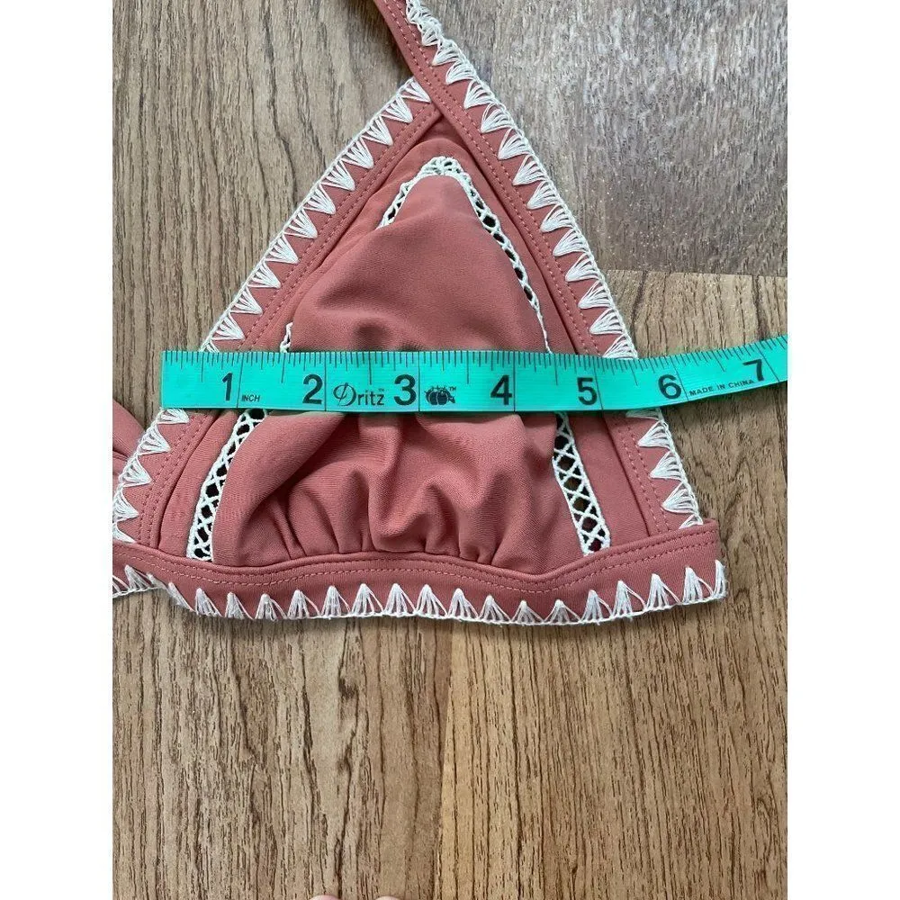 Coral triangle bikini top Orange - Image 7