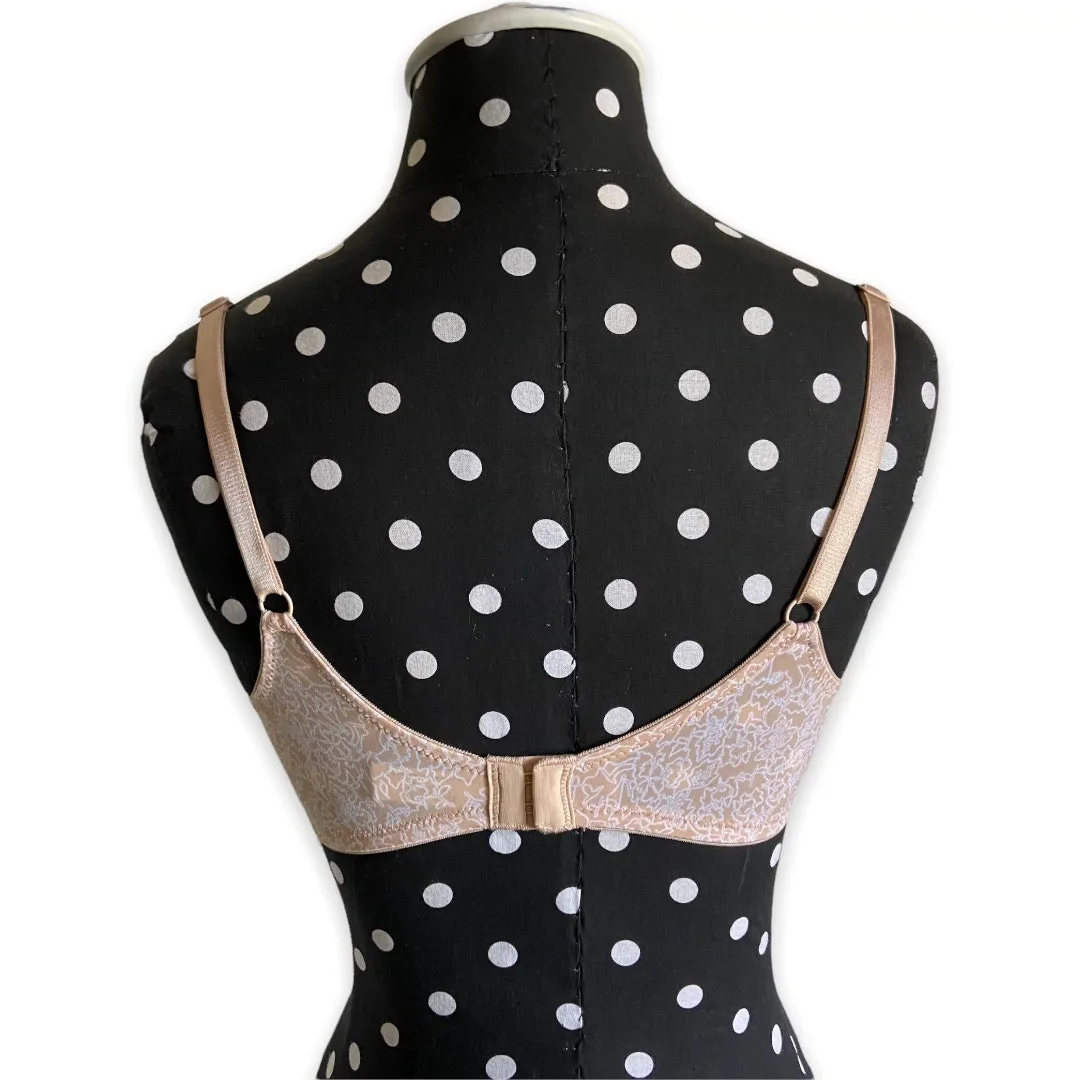 Ellen Tracy Womens Bra Size 34C Floral Print Beige‎ T-Shirt Tee Shirt - Image 2