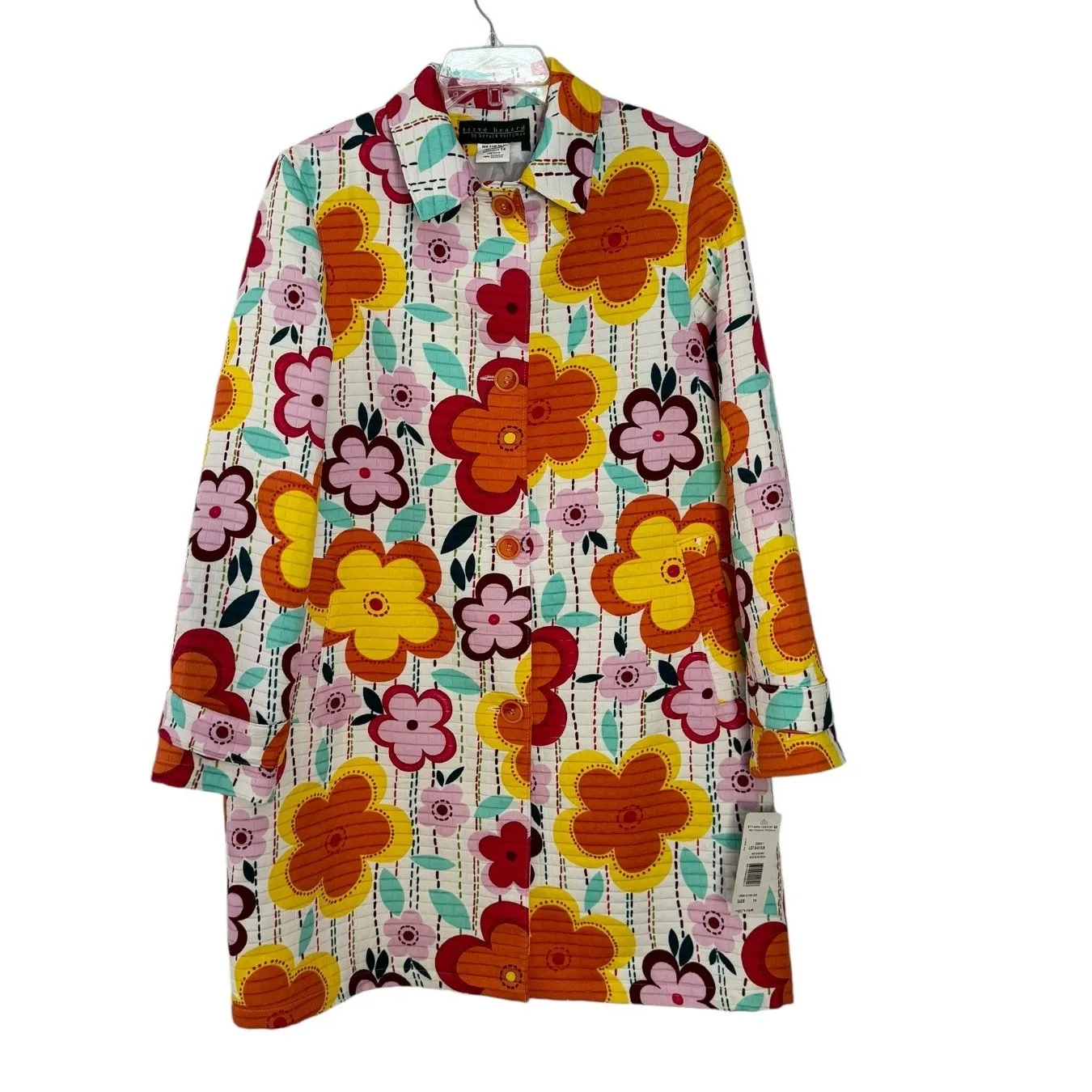 NWT Y2K Harvé Benard Floral Raincoat Size 14 – Retro Mod Flower Print vintage - Image 2