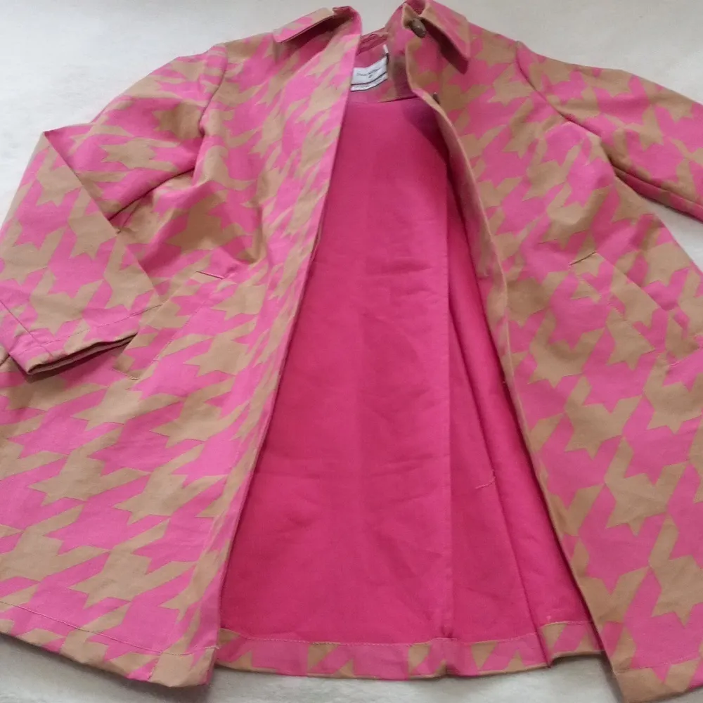 Isaac Mizrahi Target 20th Anniversary Collection Pink & Tan Houndstooth Trench - Image 14