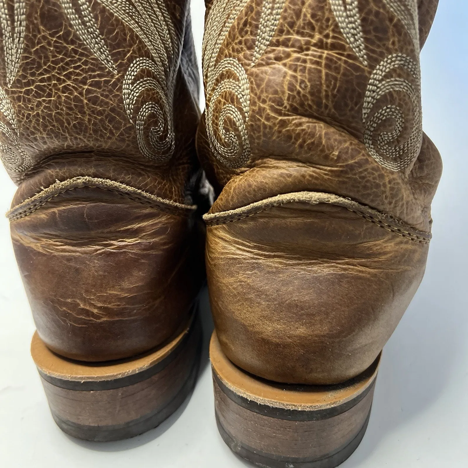 Justin Womens Sz 6.5 B Bent Rail Llano Stitched Leather Square Toe Western Boots - Image 12