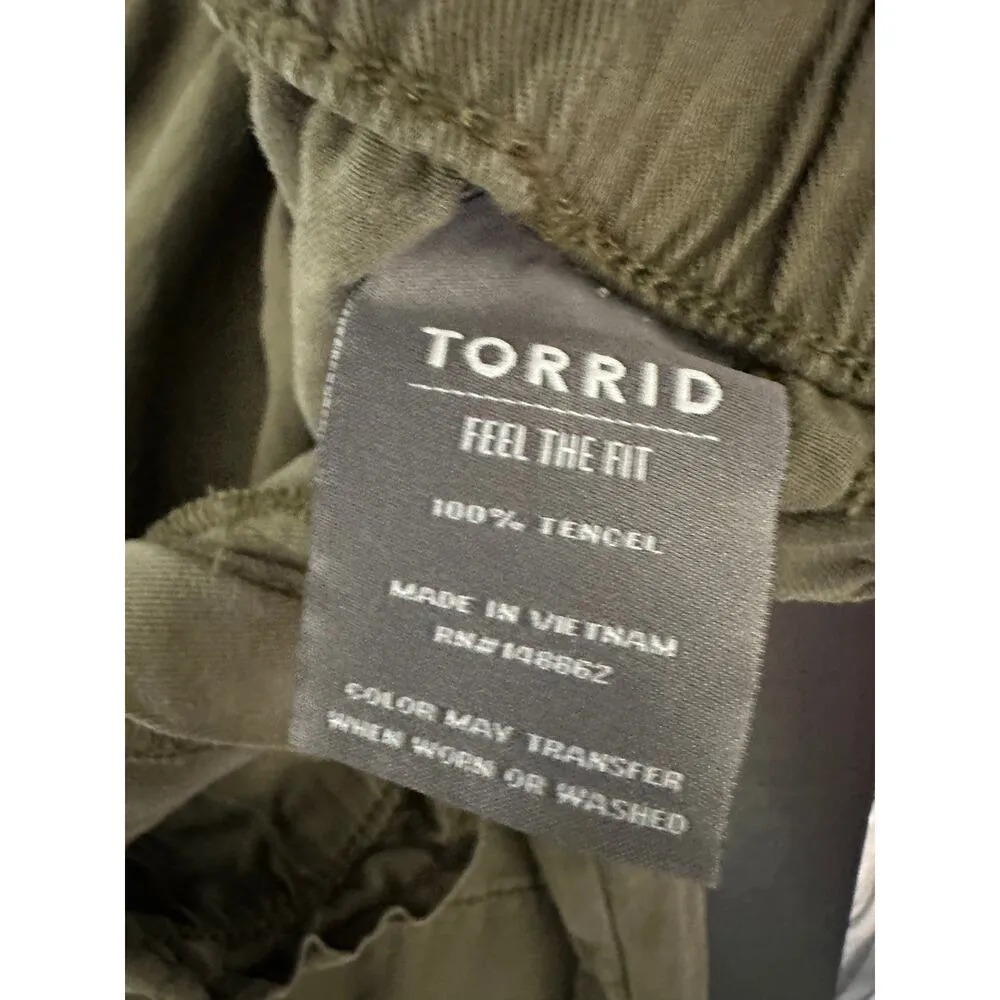 Torrid Green Pull-On Wide Leg Tencel High-Rise Paperbag Waist Pant Women Size 16 - Image 8