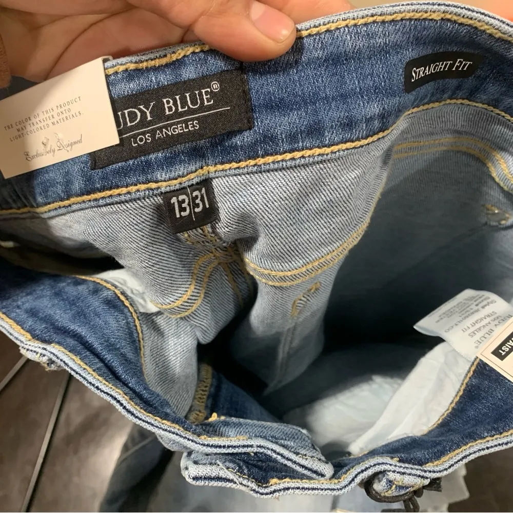 NWT Judy Blue Women's High Waisted Straight Leg Jeans Medium Blue size 13 / 31 W - Image 6