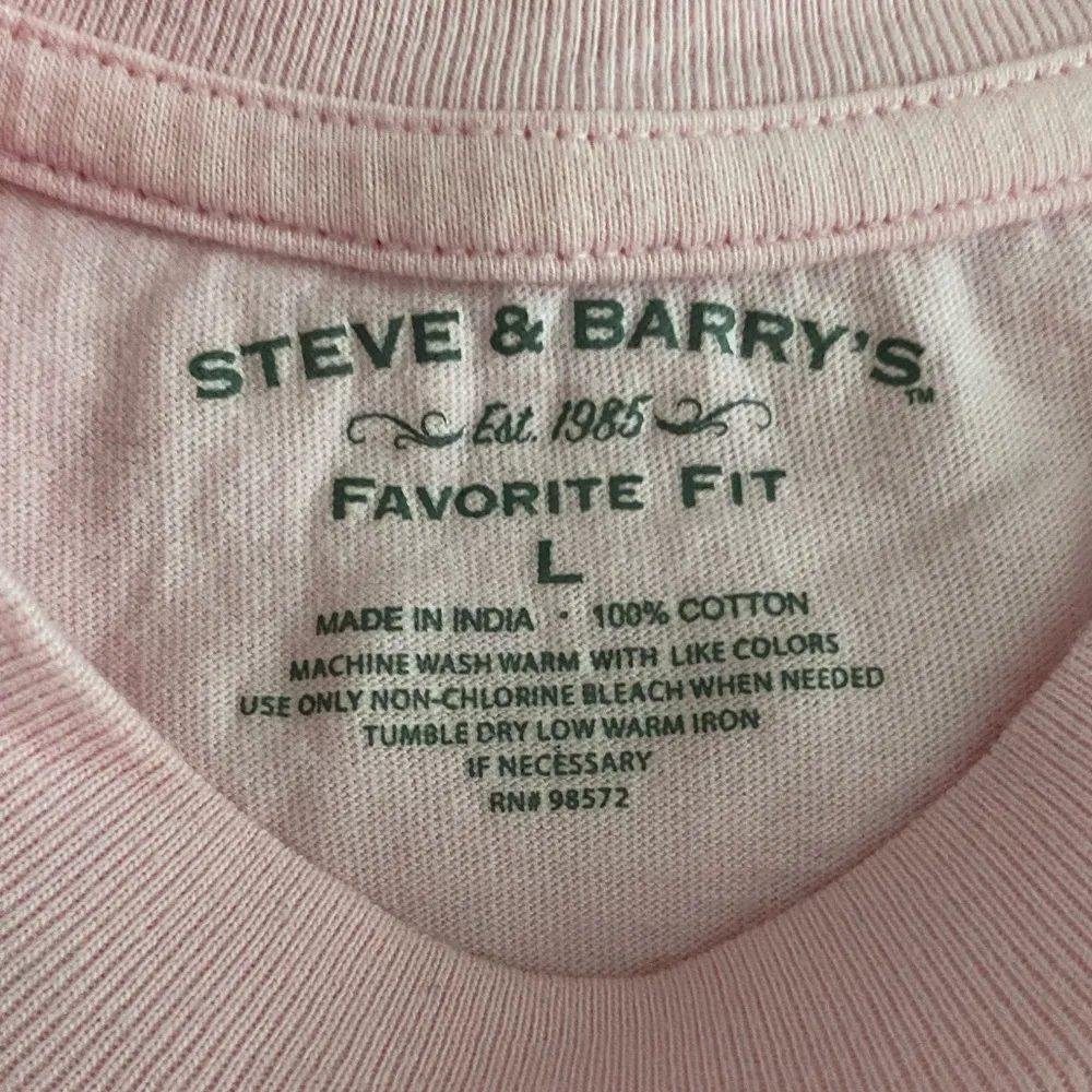 Steve & Barry’s Pale Pink Y2K Love Life Crewneck T-shirt Size Large - Image 3