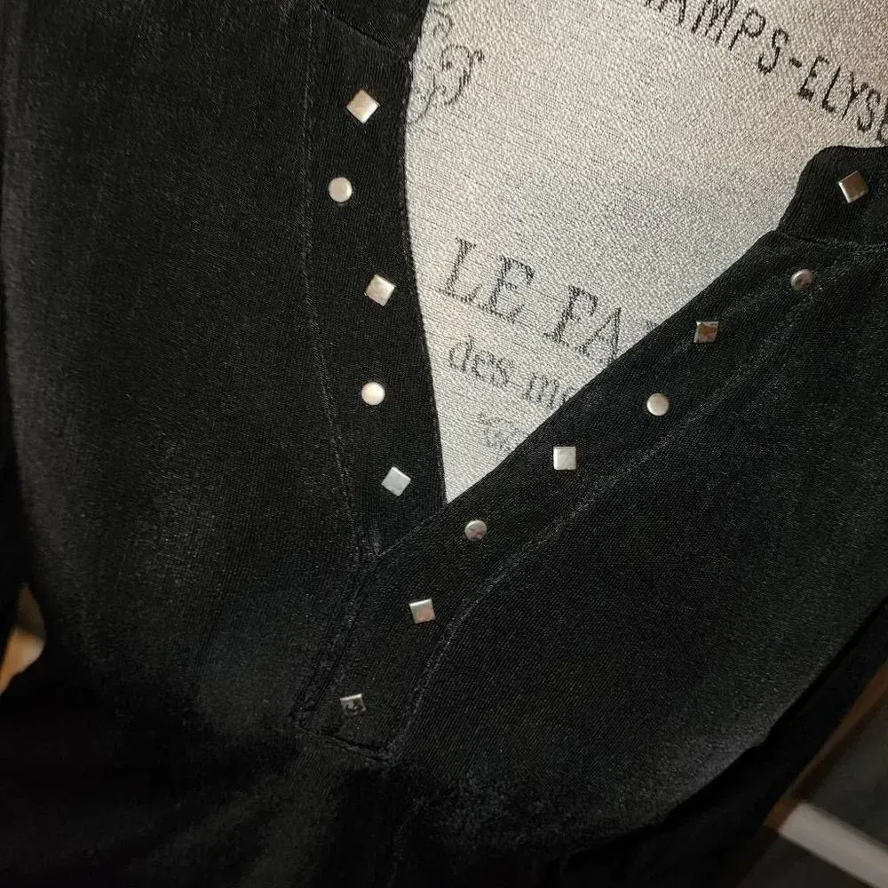 NWT‎ Chico's Travelers Womens Hot Fudge Studded Madrid Long Sleeve Top 1 Med 8 Brown - Image 3