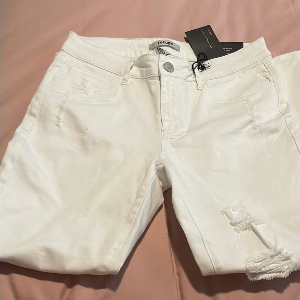 Refuge White Distressed Skinny Jeans - Image 5