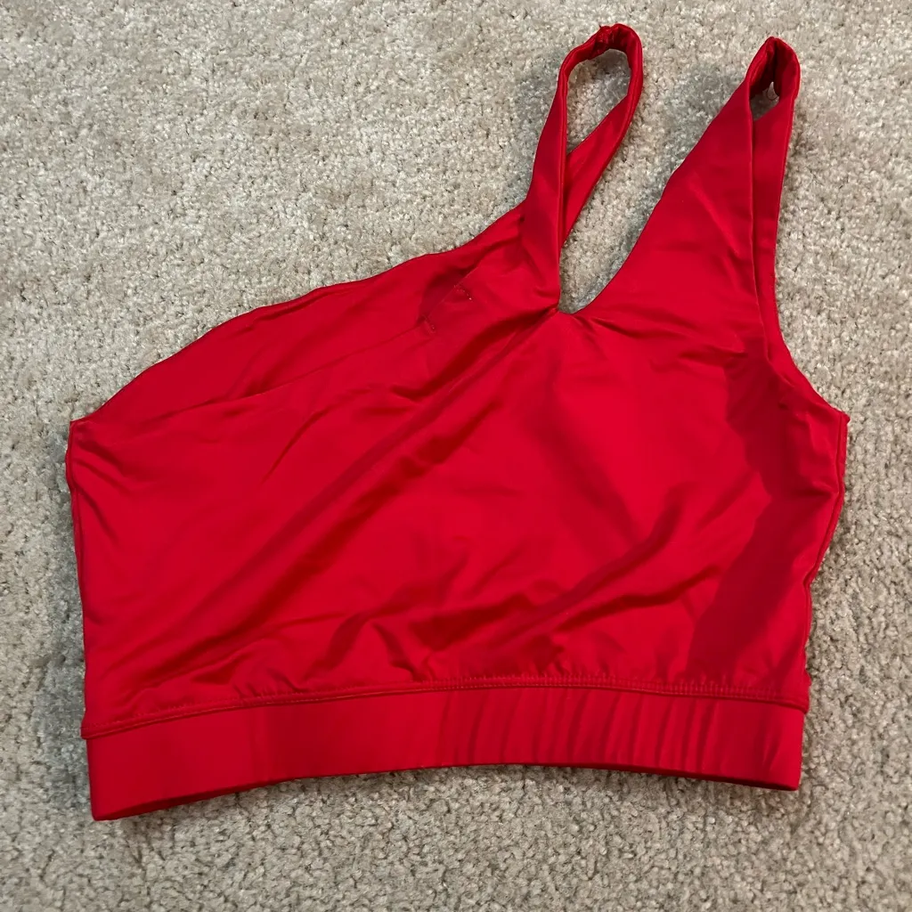 Garage Red One-Shoulder Crop Top - Image 2