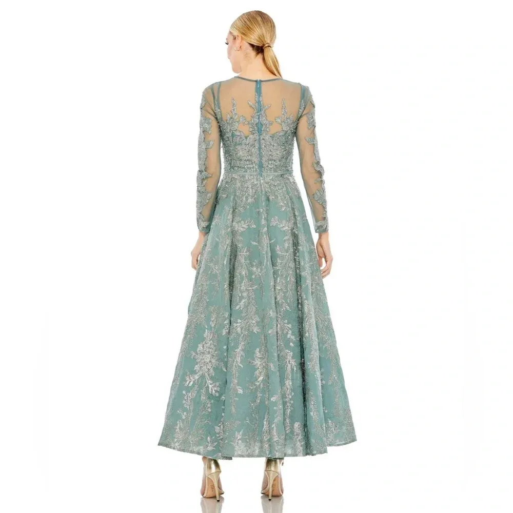 Mac Duggal Long Sleeve Formal Tea Length Dress NWT. SIZE 16. - Image 2