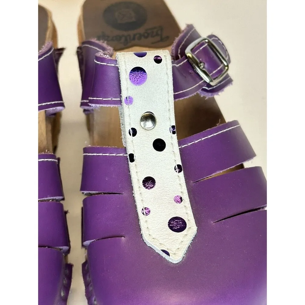 Swedish Clogs Troentorp Mary Jane Purple Size US Womens 6 / EU 36 - Image 3