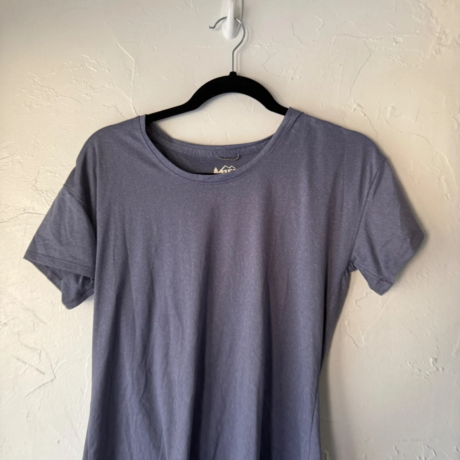 REI Co Op Womens Blue Short Sleeve Crew Neck T Shirt Built On Purpose Size Small Gray - Image 2