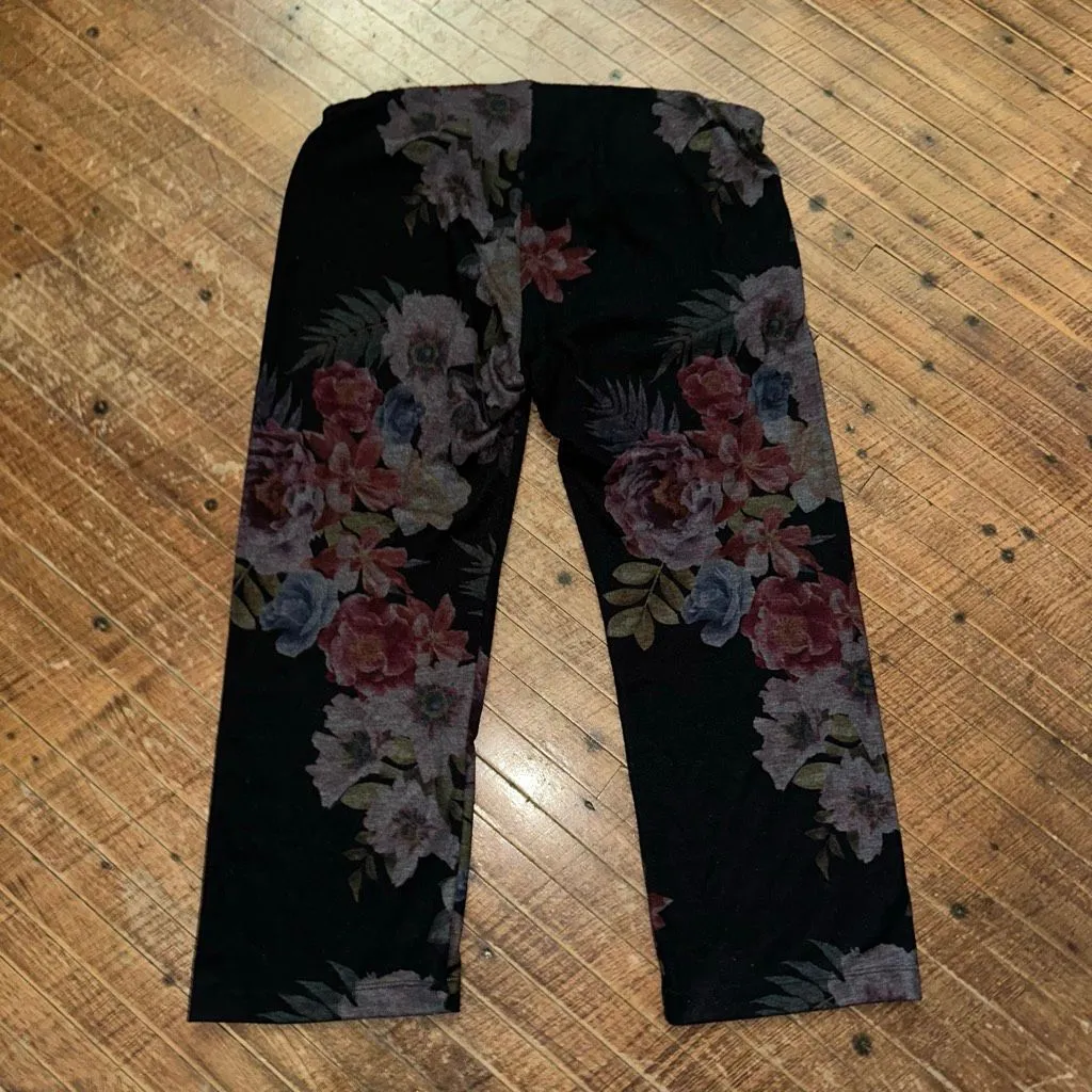 Soft Surroundings floral knit pull on stretchy PL pants - Image 3