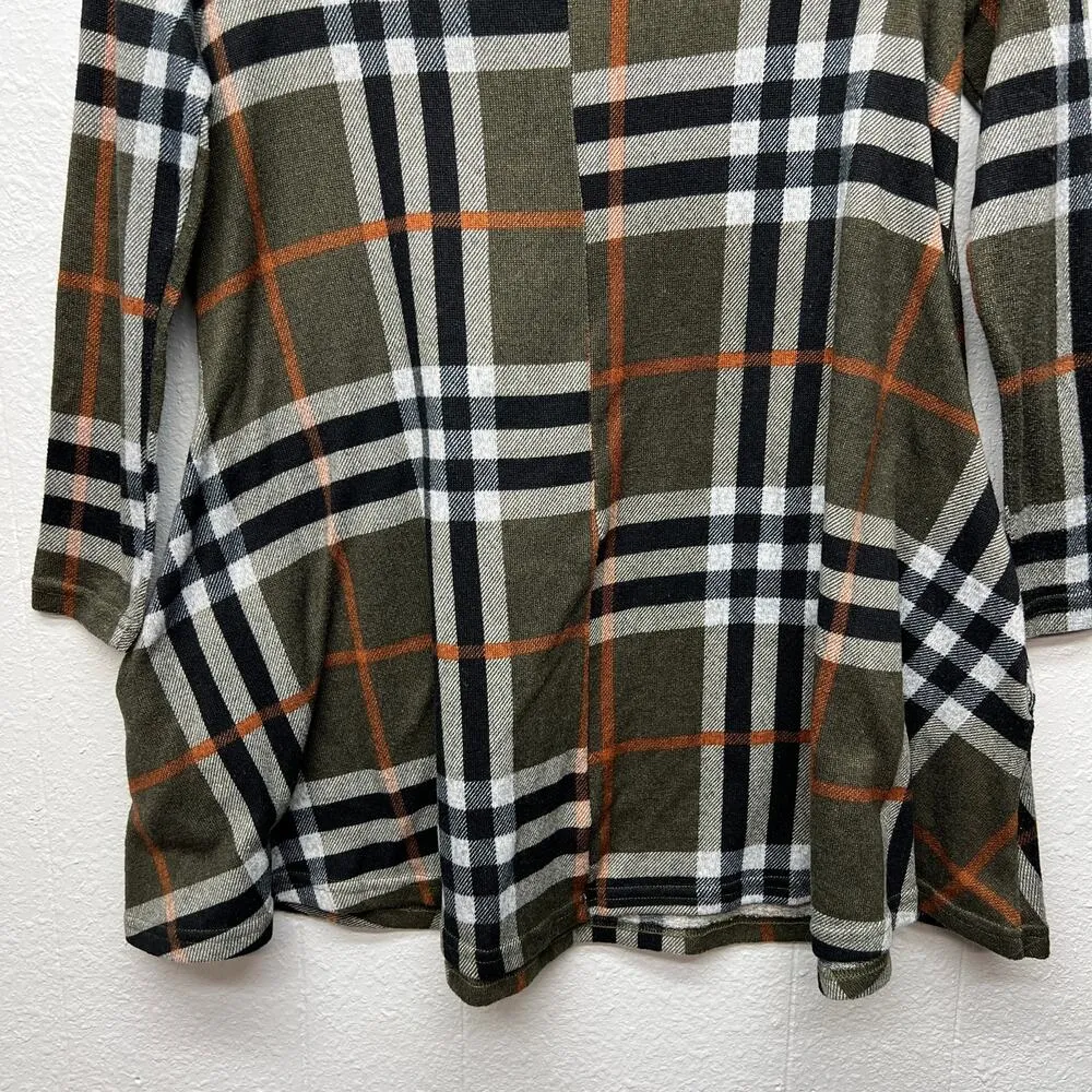 Papillon Flannel Womens Tunic Top Small Side Pockets Academia Chic Warm Cozy - Image 9