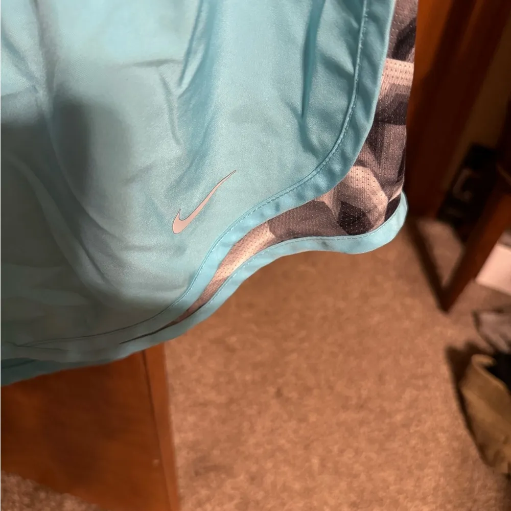 Nike dry fit light blue running shorts with liner - Image 2