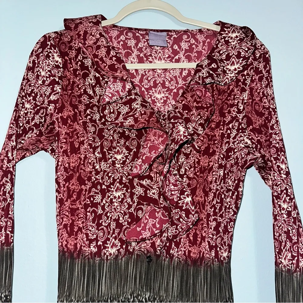 NWOT Laura Scott Ruffle Blouse Stretchy XL - Image 3