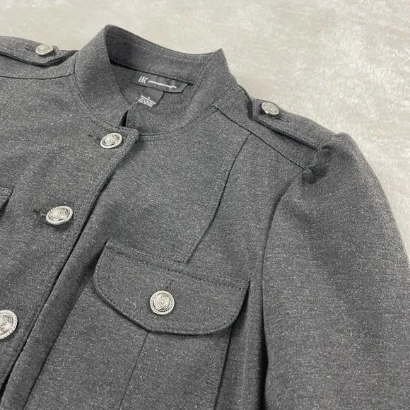 INC INTERNATIONAL CONCEPTS Women's Military Style Ponte‎ Knit Jacket Large Gray - Image 16