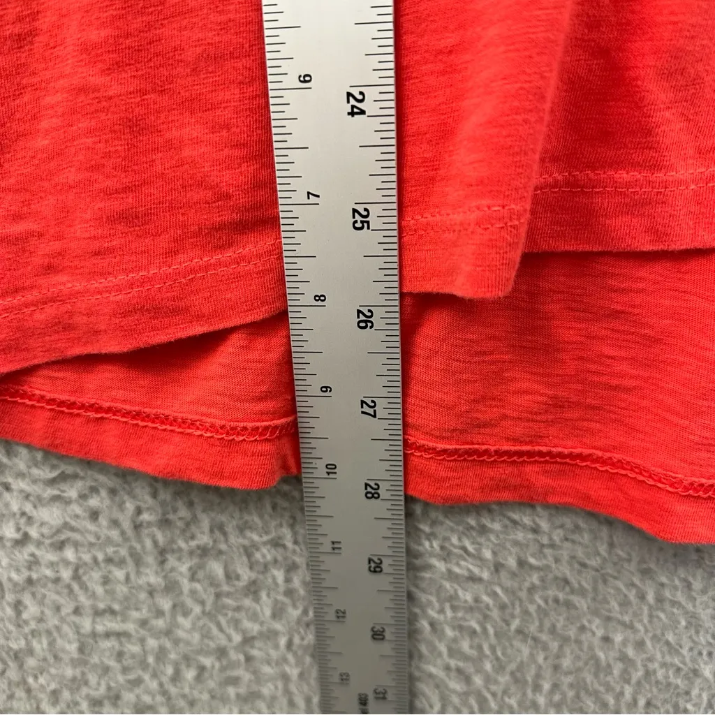 J. Jill Long‎ Sleeve Embroidered Tunic Top 100% Cotton Red Orange Preppy Women S - Image 9