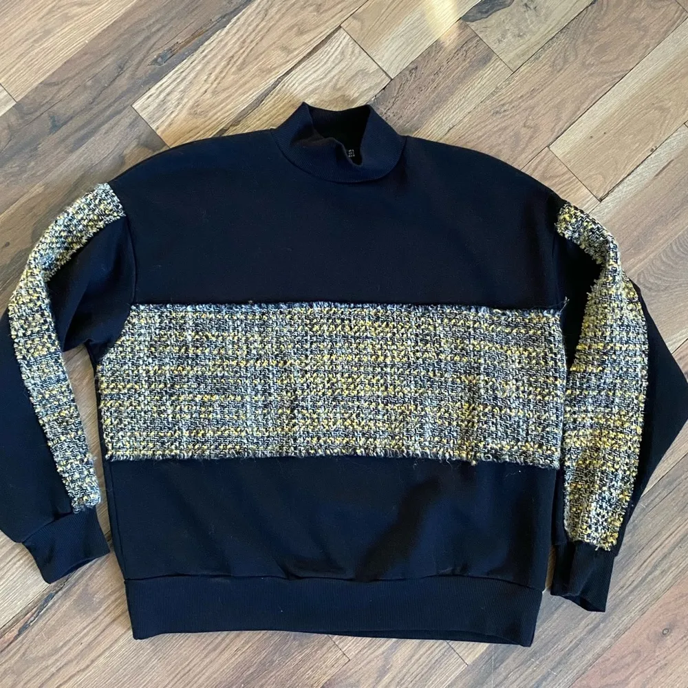 Bershka Womens Woven Black Textured Sweater Size Large - Image 7