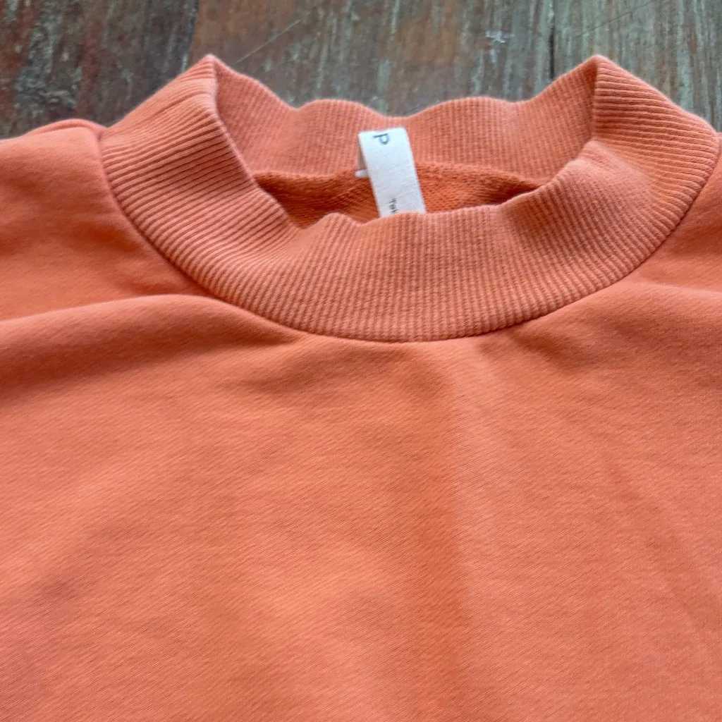 Nap Orange Cropped Crewneck Sweatshirt with Pocket and Front Tie size XXXL - Image 6