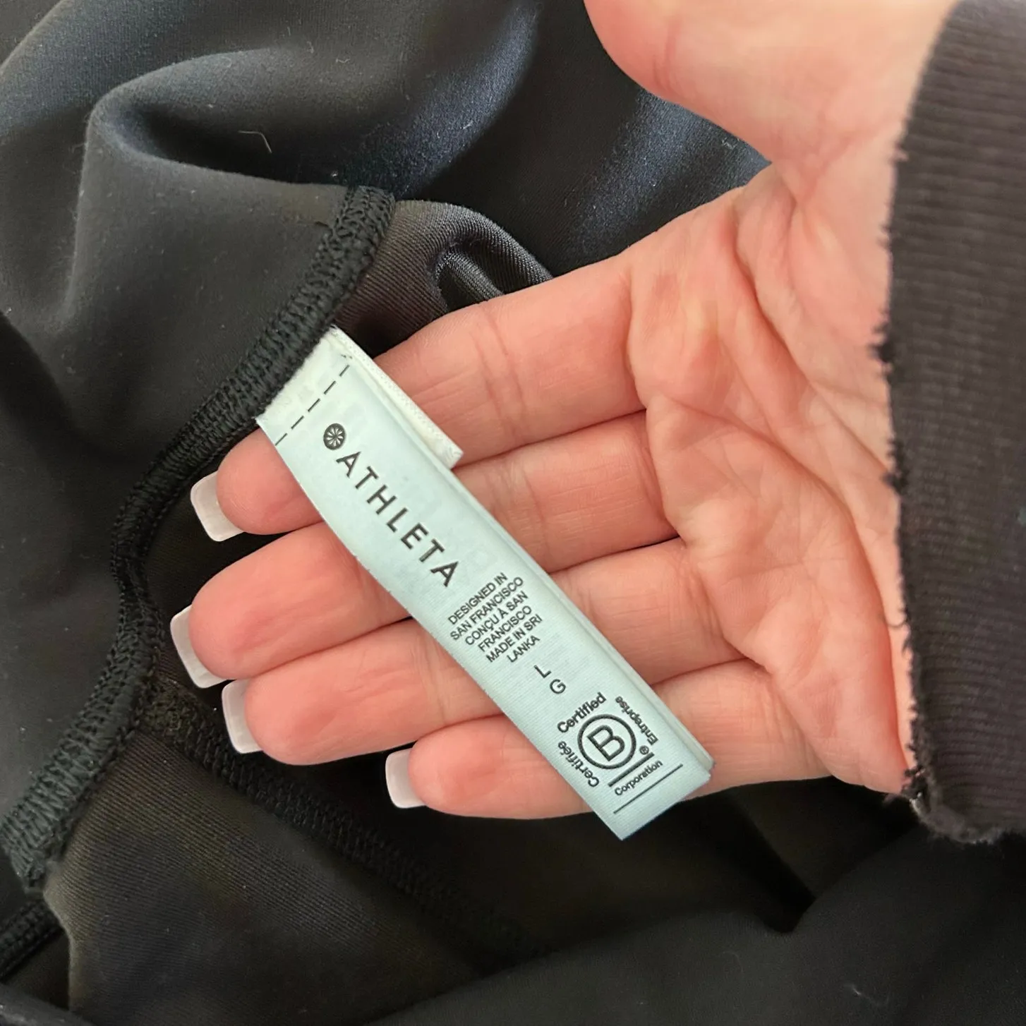 Athleta Black Elation Velvet Flare Pants Sz L - Image 4