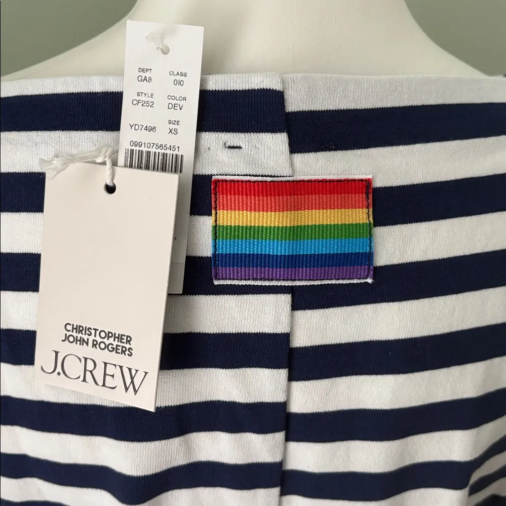 J. Crew Christopher John Rogers X mariner cloth boatneck T-shirt Size XS NEW - Image 7