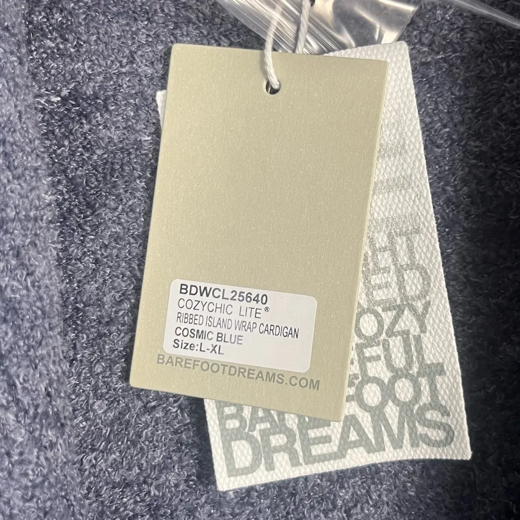 New barefoot dreams CozyChic Lite ribbed Island Wrap cardigan cosmic blue L/XL - Image 4