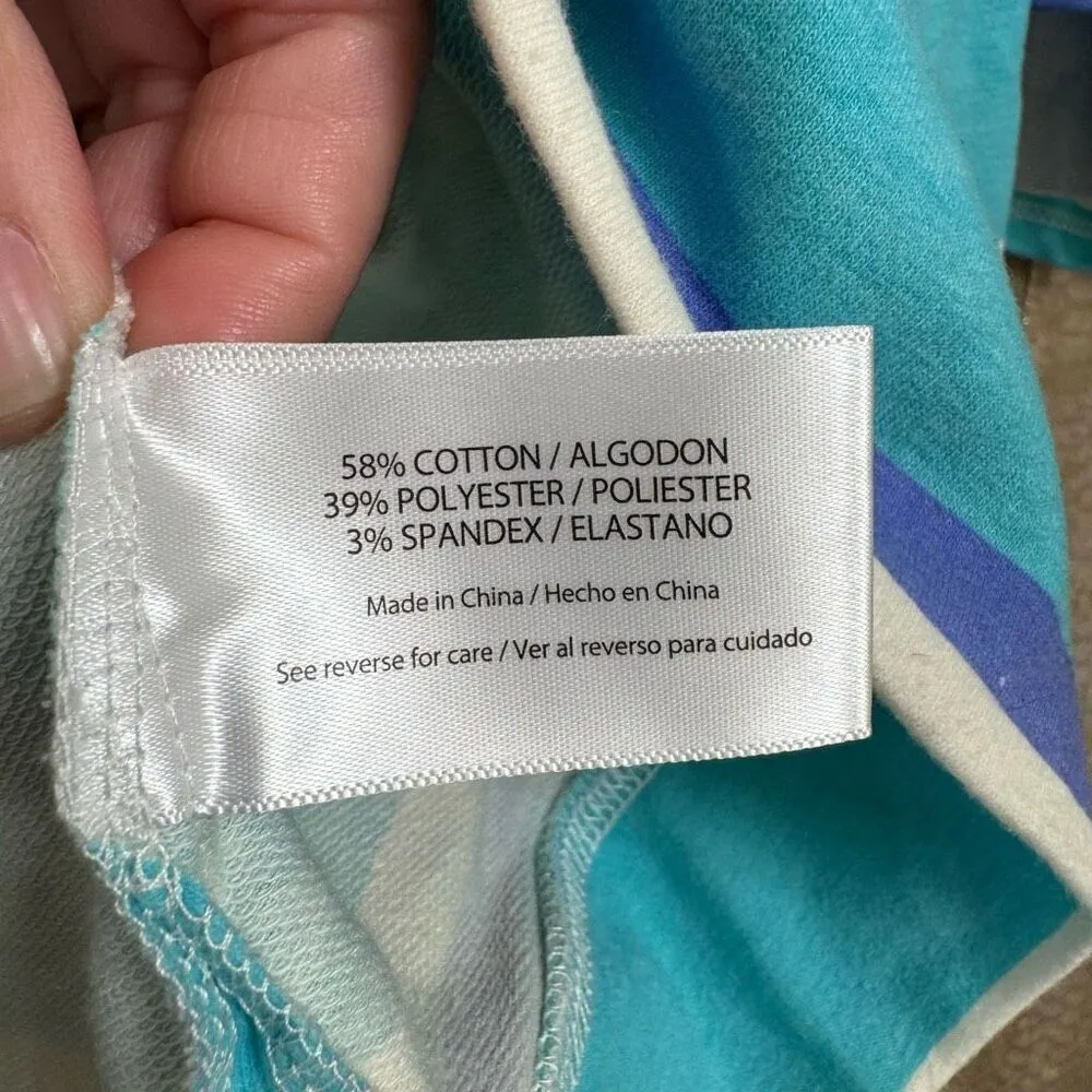 Wildfox Purple Aqua Striped Sleep Lounge Top Shorts 2 Piece Set Small NWT - Image 7