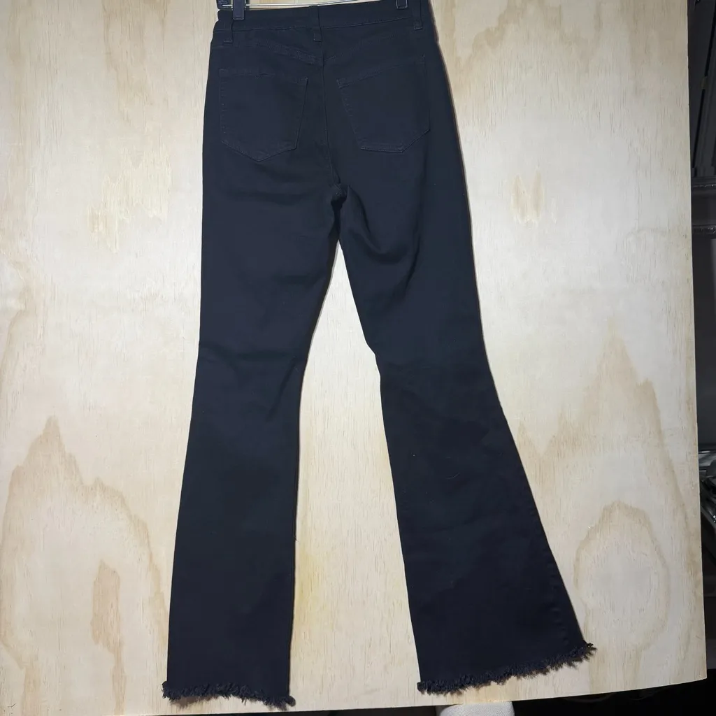 YMI Black High-Rise Flare Jeans | Size 9/29 | Raw Hem Distressed Denim - Image 8