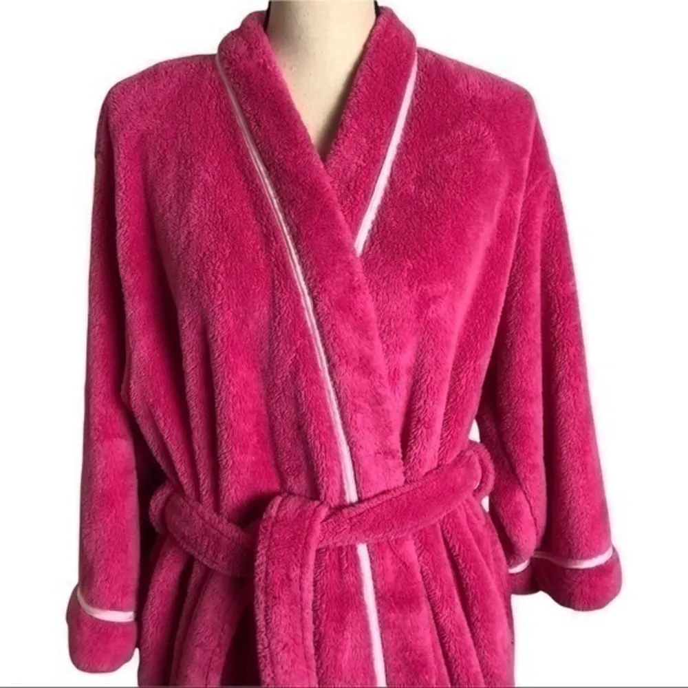 Kate Spade New York Pink Plush Dream A Little Dream Wrap Cozy Robe Size L/XL - Image 9