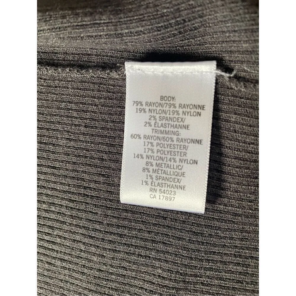 NWT BANANA REPUBLIC Open Front Grey and Silver Women’s Cardigan XS - Image 4