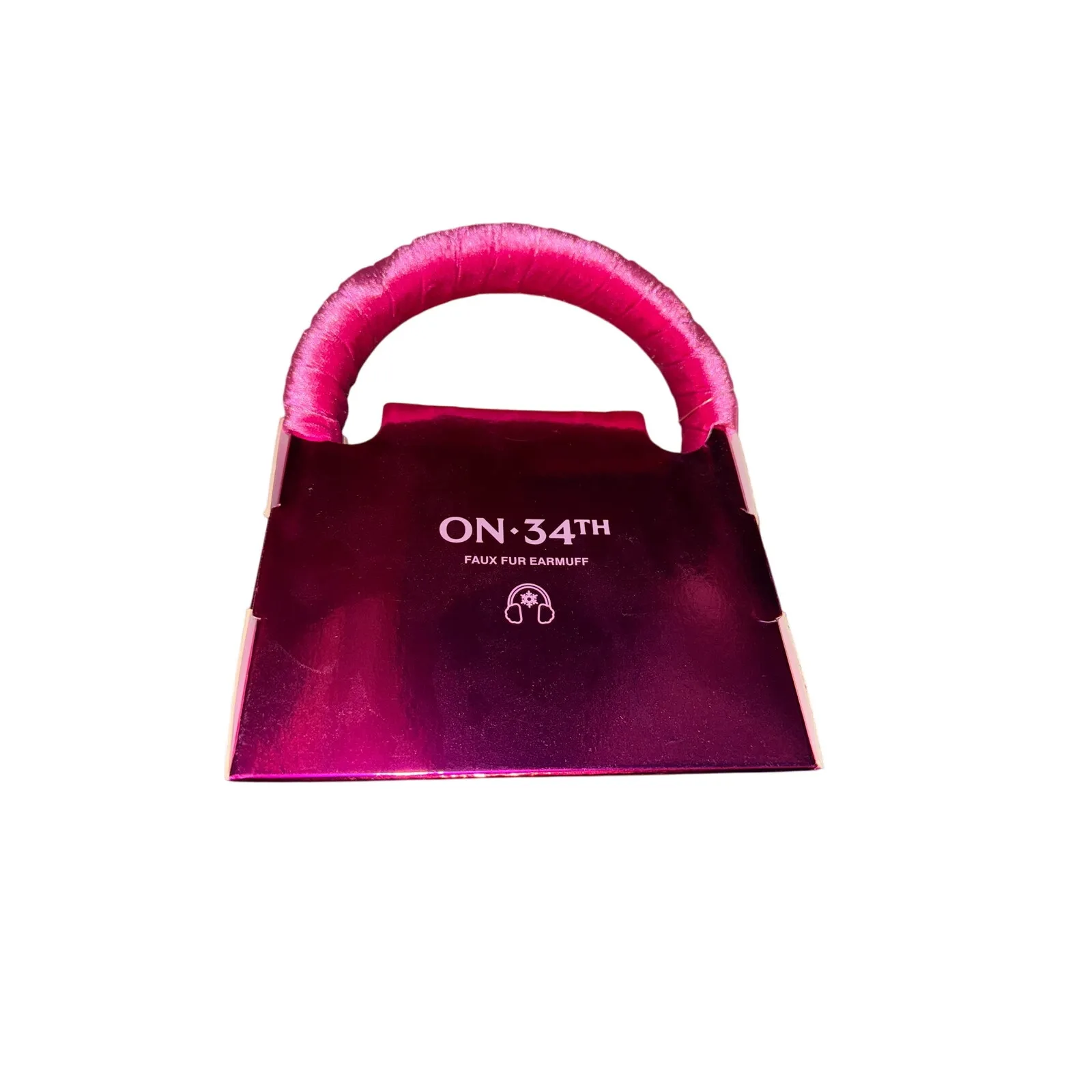 Brand New On 34th Women's One Size Faux Fur Pink Plush Ear Muffs $44 - Image 4