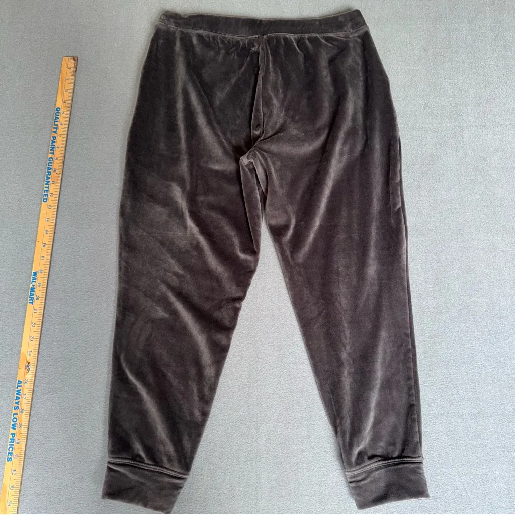 Cynthia Rowley Gray Velour Jogger Sleepwear lounge Pants size XL‎ - Image 3