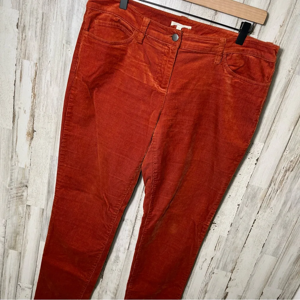 Eileen Fisher Burnt Orange Corduroy Slim Leg Stretch Womens Size 10‎ - Image 2