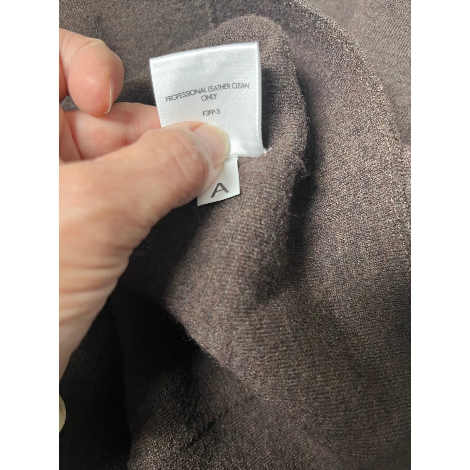 Eileen Fisher Merino‎ Wool Lamb Leather Trim Brown Quiet Luxury Blazer Jacket L - Image 5