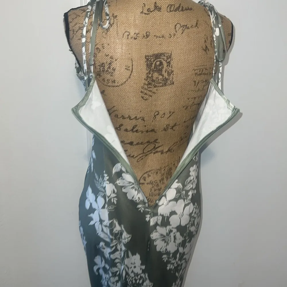 Multi strap Floral Slip Dress Green Size M - Image 5