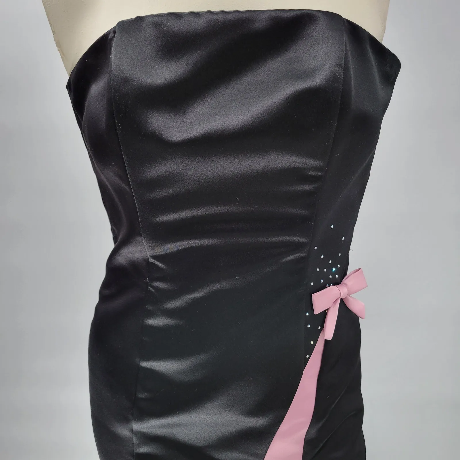 VTG Gunne Sax Jessica McClintock Gown 5/6 Black‎ Pink Satin Fairy Formal Dress Black - Image 9