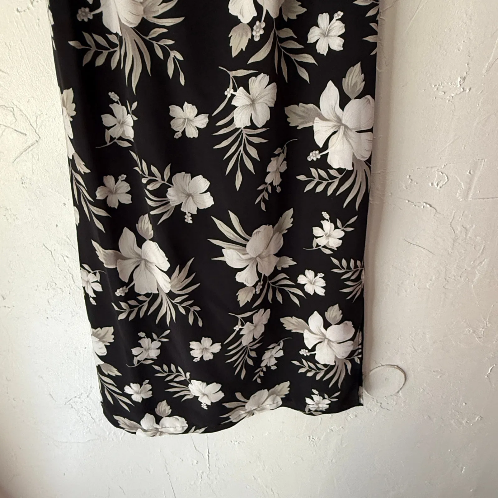 Vintage 90s Notations‎ Black White Floral Midi Skirt Size M Fairy Grunge - Image 3