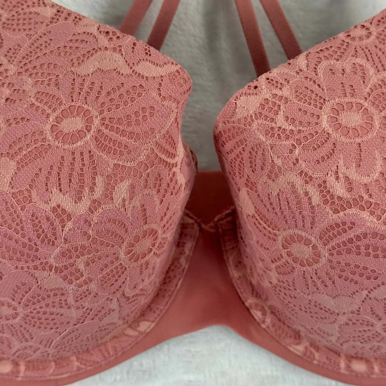 Aerie Real Push Up Lace Demi Bra Rose Pink US 38D - Image 3
