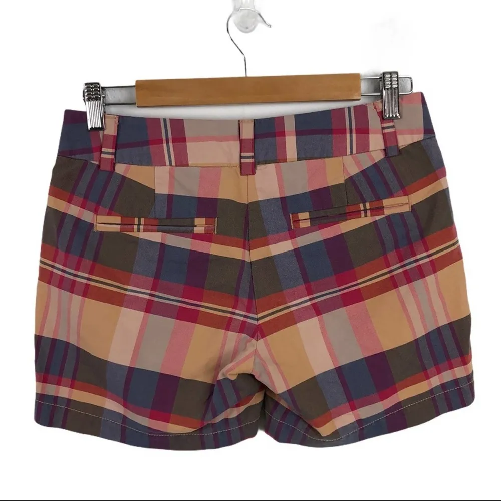 J.Crew Plaid 100% Cotton Casual Chino Shorts Style 45063 Size 00 Pockets - Image 5