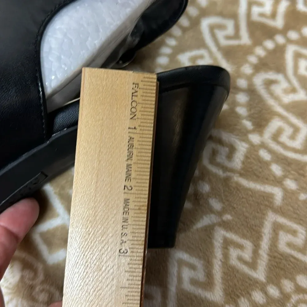 ALFANI Womens Black Padded Step Flex Peep Toe Stacked Heel Buckle Bootie 9.5 - Image 10