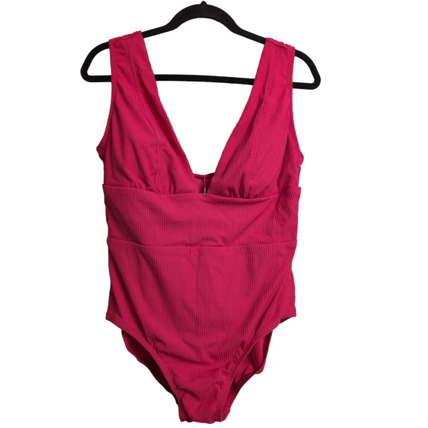 Andie Mykonos Ribbed Barberry Pink Swimsuit Beach Resort One Piece Size 1X New - Image 2