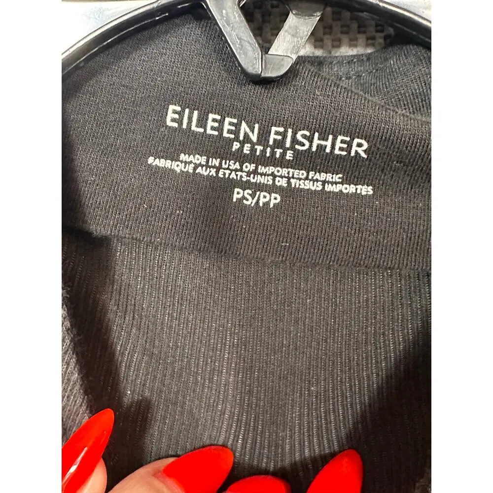 Eileen Fisher Black Asymmetrical Snap Jacket PS Petite - Image 5