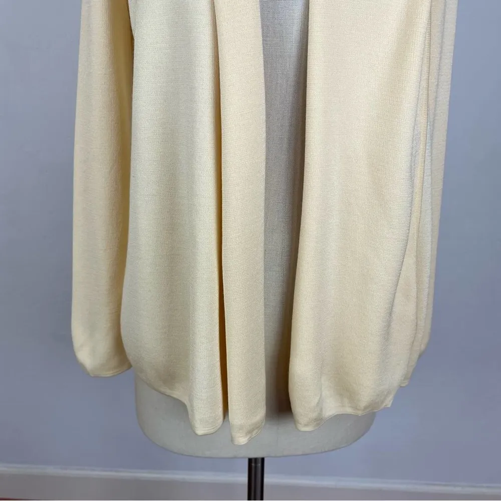 St. John Pale Yellow Open Front Cardigan - Image 4