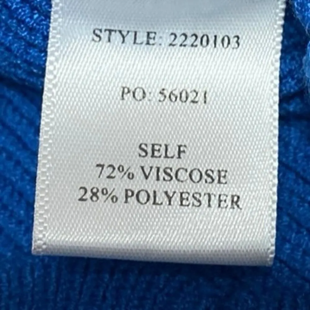 Current Air Blue Rib Cable Knit Long Sleeve Button Up Cardigan Sweater Top XS - Image 4